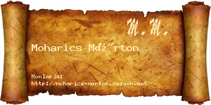 Moharics Márton névjegykártya